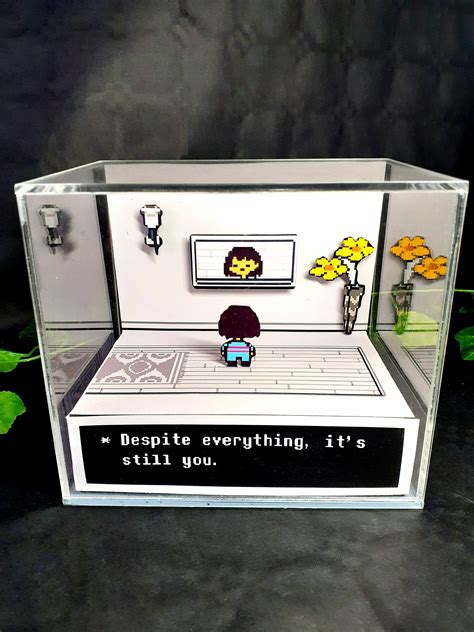 Undertale Despite Everything Cube Diorama 3d Videogame T For Gamer