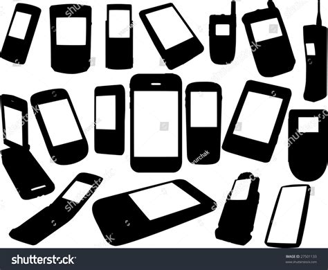 Cell Phones Silhouettes Stock Vector Illustration 27501133 Shutterstock