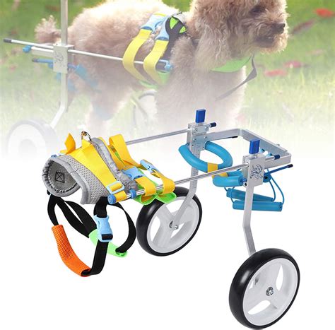 Jp 犬用の調節可能な車椅子カート、アルミニウム合金シルバーダブルホイールペット車椅子、fordable車椅子用 ペット