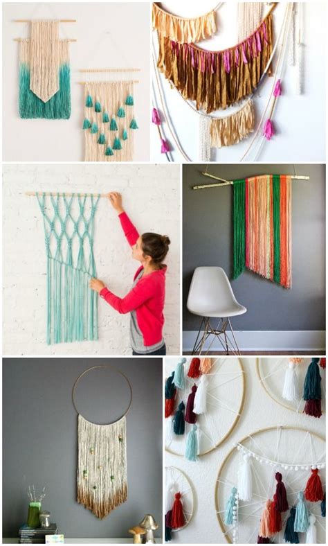 There are some painting, drawing and sculpting ideas. 20 Easy DIY Yarn Art Wall Hanging Ideas | Diy projects for ...
