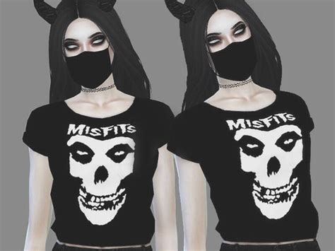 The Sims Resource Female Misfits Band Shirt Mesh Needed