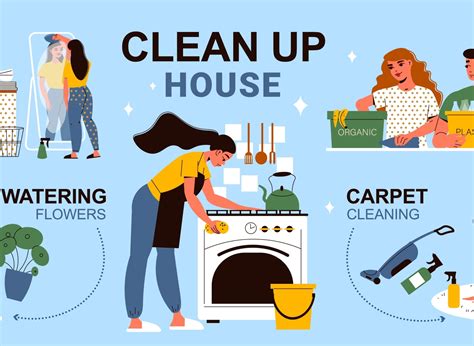 Cleaning Up House Infographics By Macrovector On Dribbble