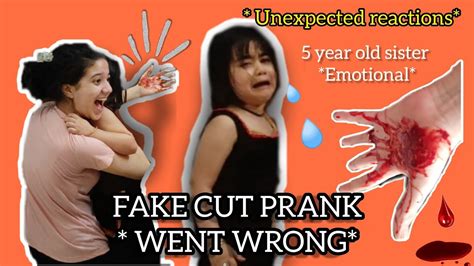 Fake Cut Prank On 5 Year Old Sister 🤯gone Wrong Youtube