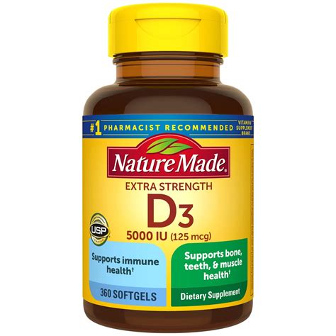 Buy Nature Made Extra Strength Vitamin D3 5000 Iu 125 Mcg Dietary