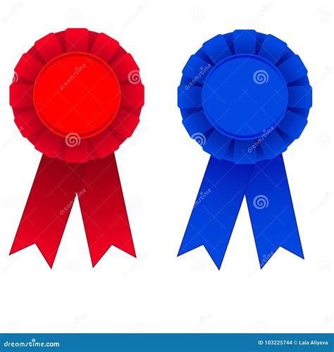 Red And Blue Award Ribbons Stock Illustration Illustration Of