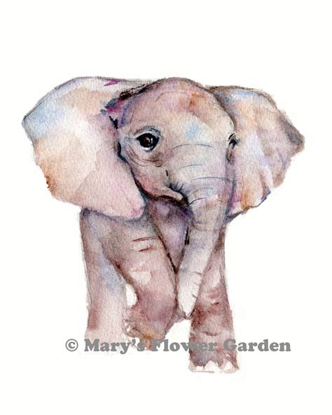 Elephant Baby Art Elephant Nursery Print Elephant Decor