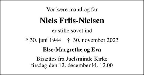 Niels Friis Nielsen Dødsannoncer I Danmark