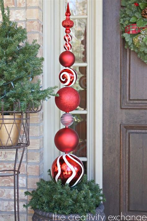 DIY Tall Ornament Topiary Christmas Topiary Outdoor Christmas