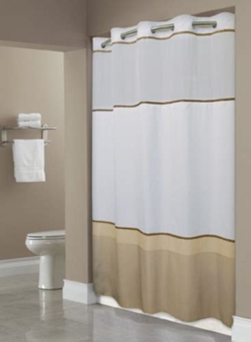 Hbh40wel05sl74 Hookless® Wellington Taupe Shower Curtain100 Polyester