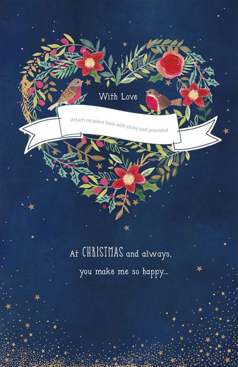 With Love Multi Caption Christmas Greeting Card With Stick On Captions Cards