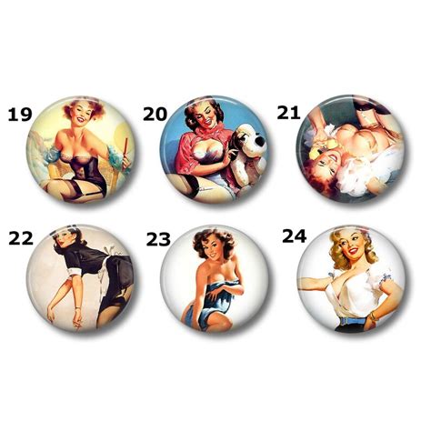 pin up magnets or pins choose your own set of 6 pin up etsy