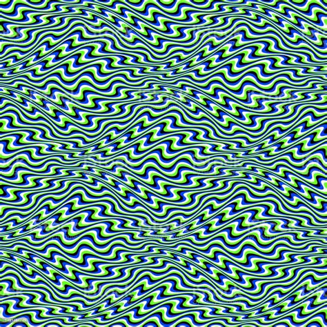 Optical Illusion Seamless Pattern Of Distorted Wavy Horizontal Stripes