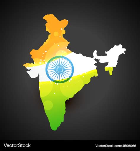 Indian Flag Map Royalty Free Vector Image Vectorstock