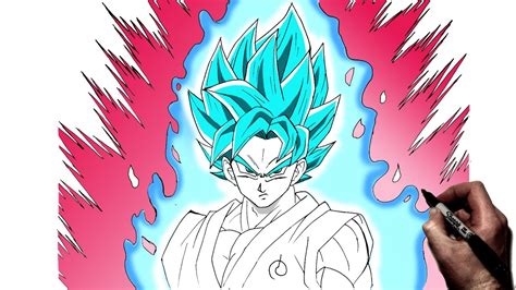 Como Dibujar A Goku Super Saiyan God Kaioken How To Draw Goku Ssj Blue
