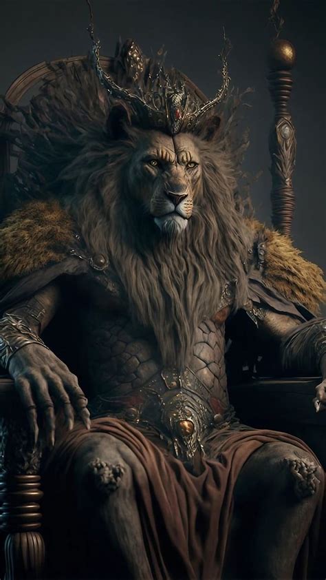 X Px P Free Download Lion Lion Sitting On Throne King Of The Jungle Animated
