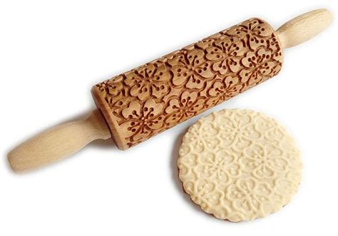 Floral Rolling Pin Apple Blossom Embossing Rolling Pin Etsy