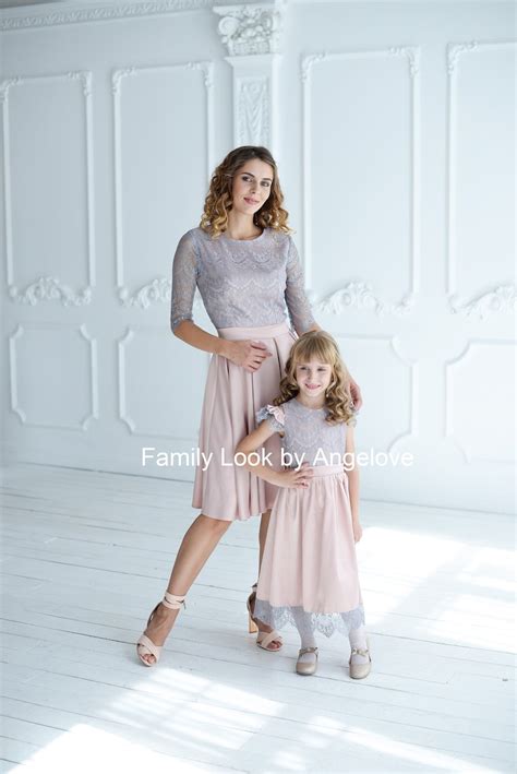 Mommy And Me Dresses Blush Mother Daughter Matching Outfits Etsy