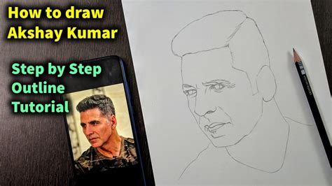 How To Draw Akshay Kumar Step By Step Full Sketch Outline Tutorial