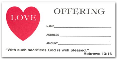Love Offering Envelope 100 Count Holman Church Supply Offering