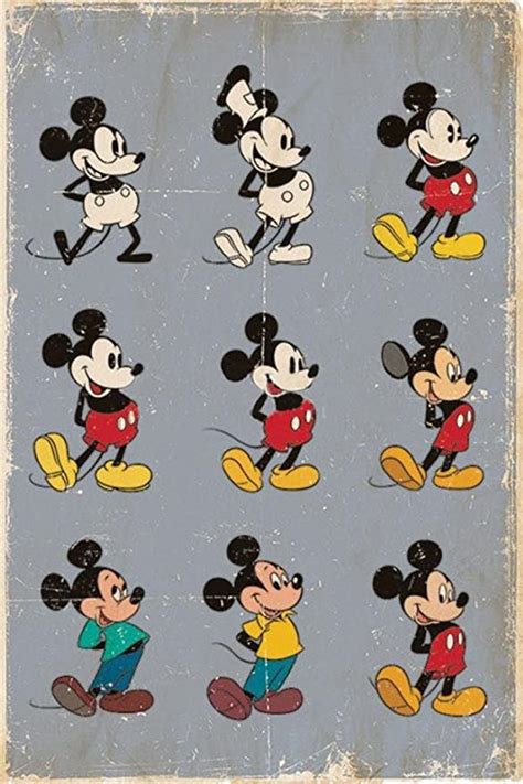 Mickey Mouse Poster Evolution 61cm X 915cm Uk Kitchen And Home