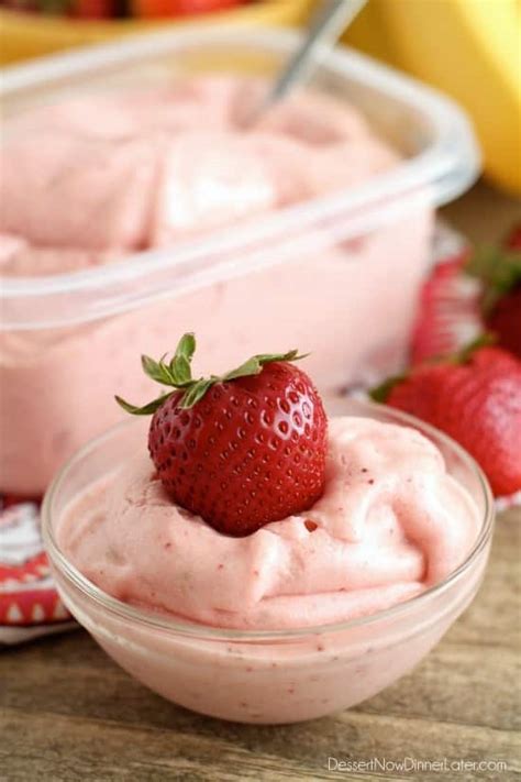 Instant Strawberry Banana Frozen Yogurt Dessert Now Dinner Later