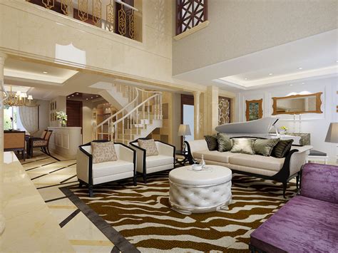 Modern Living Room With Stairs 3D Model .max - CGTrader.com