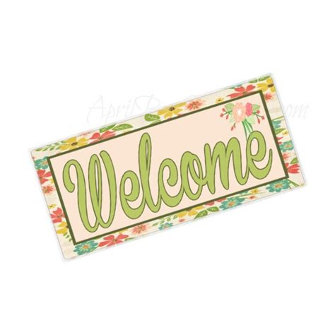 Green Welcome Sign Wreath Sign Welcome Wreath Sign Etsy