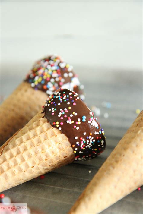Chocolate Dipped Ice Cream Cones Heather Christo