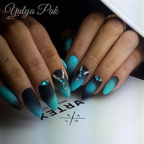 Teal Nails Matte Nails Turquoise Acrylic Nails Turquoise Nail