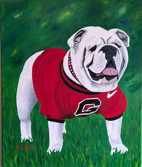 Uga Georgia Bulldog Mascot In Oils In 2023 Georgia Bulldog Mascot