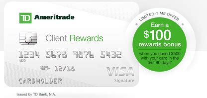 Currently, td ameritrade charges an. TD Bank Launches New Ameritrade Credit Card - $100 Bonus ...