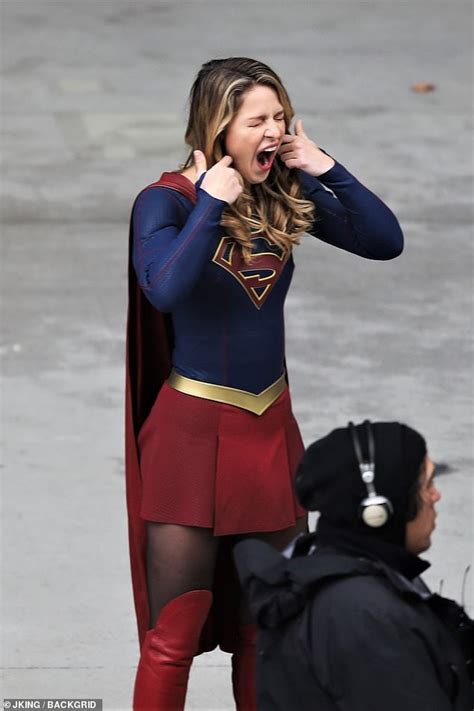 Melissa Benoist Unleashes A Yawn As She Films With Superman Tyler