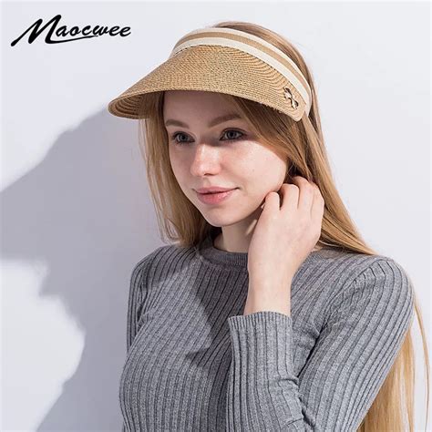 Cute Bow Sun Hat Female Beach Hat Wide Brim Straw Visor Hat Cap Summer Hats For Women Caps