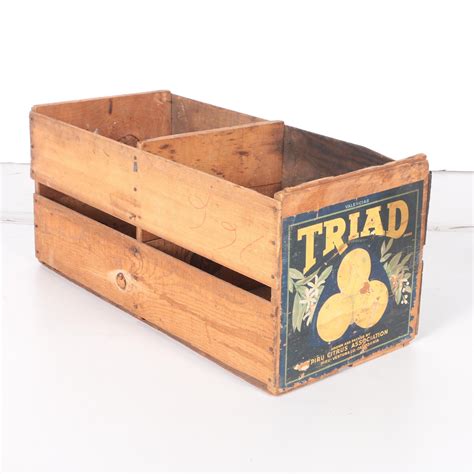 Vintage Wooden Triad Orange Crate Ebth