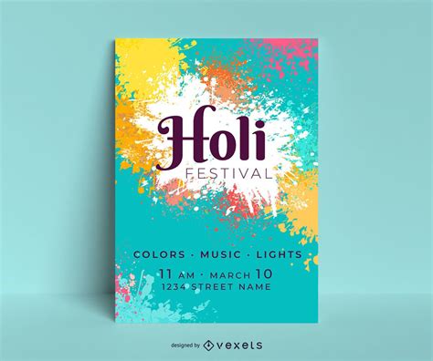 Holi Festival Editable Poster Design Vector Download