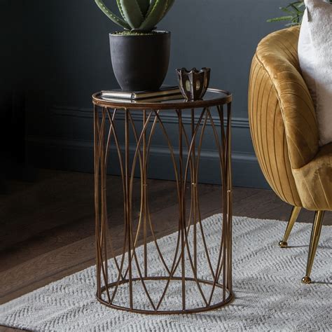 Highgate Side Table Bronze Side Table Antique Glass Side Table
