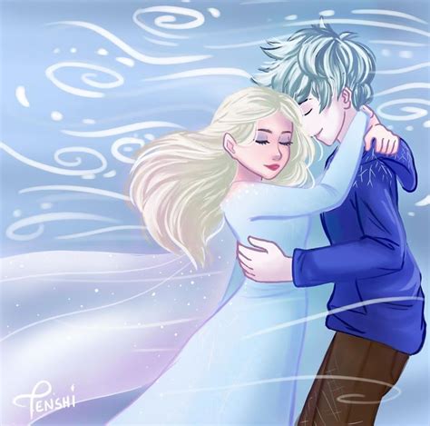 Jelsa Elsa And Jack Frost Fan Art Frozen 2rotg By Tenshienzelia
