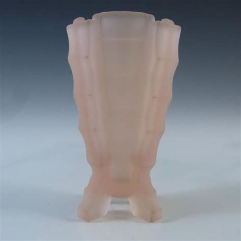 bagley 1930 s art deco pink glass bamboo vase