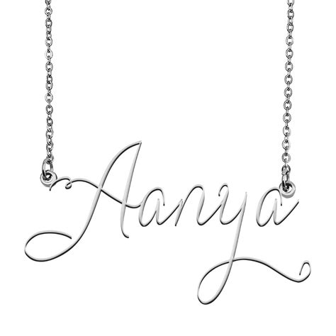 Aanya Name Necklace Custom Personalized Name Plate Jewelry For Birthday