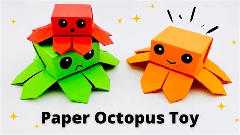 Origami Jumping Paper Octopus How To Make A Fidget Toy Moving Paper
