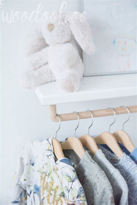 Baby Clothes Rack Wall Shelf With Hanging Rod Nursery Clothes Rack