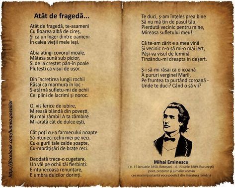Poezii De Mihai Eminescu Ideas Poezii Poe I Scriitori