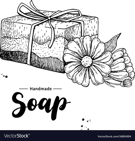 Handmade Natural Soap Hand Drawn Royalty Free Vector Image