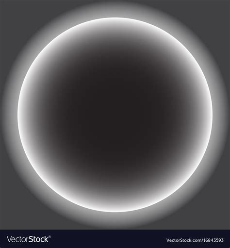 Gray Circle With White Halo Solar Eclipse Vector Image