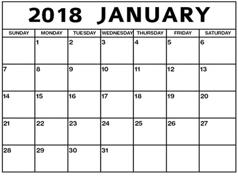 January 2018 Calendar Oppidan Library
