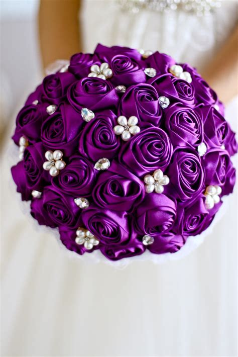 Deluxe Satin Rose Brooch Bouquet Emr 601 Bouquets By Nicole