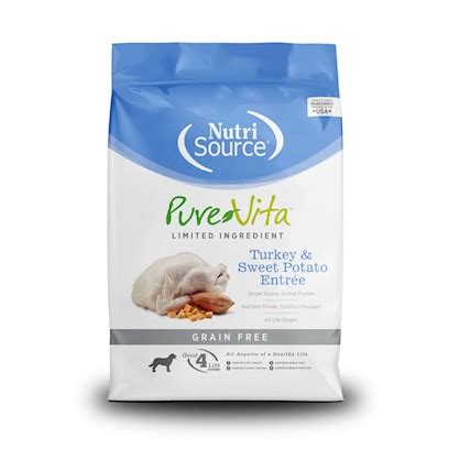 Корм для собак nutrisource dog food nutri source small & medium breed dry puppy food 15 lb. NutriSource Pure Vita Grain Free Turkey Formula With Sweet ...