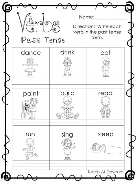 10 Printable Verbs Past And Present Tense Worksheets 1st 2nd Etsy