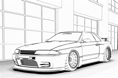 Custom Nissan Gt R Coloring Page Coloring Pages