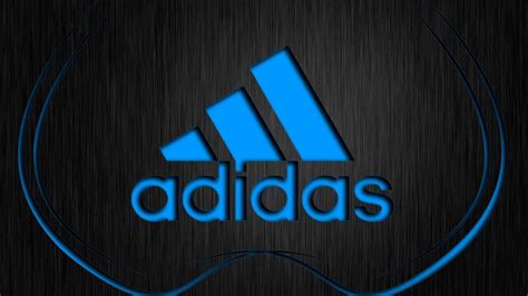 Blue Adidas Logo On The Black Background